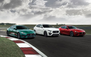 Maserati Ghibli și Quattroporte primesc versiuni de performanță Trofeo cu motor V8 de 580 de cai putere. Noutăți și pentru Levante Trofeo